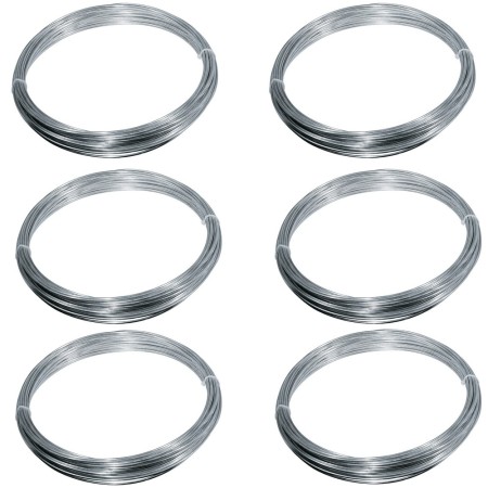 6 rotoli di Filo di ferro zincato Fai da te per legature Dm.1mm MT 20 30 Matassa