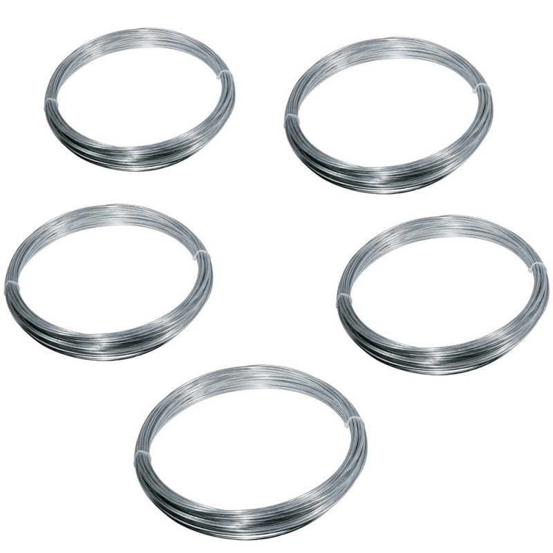 5 rotoli di Filo di ferro zincato Fai da te per legature MT 15 20 30 Matassa