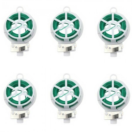 6 Bobina Filo da giardinaggio Plastificato Piante legature MT 30 Giardino ferro