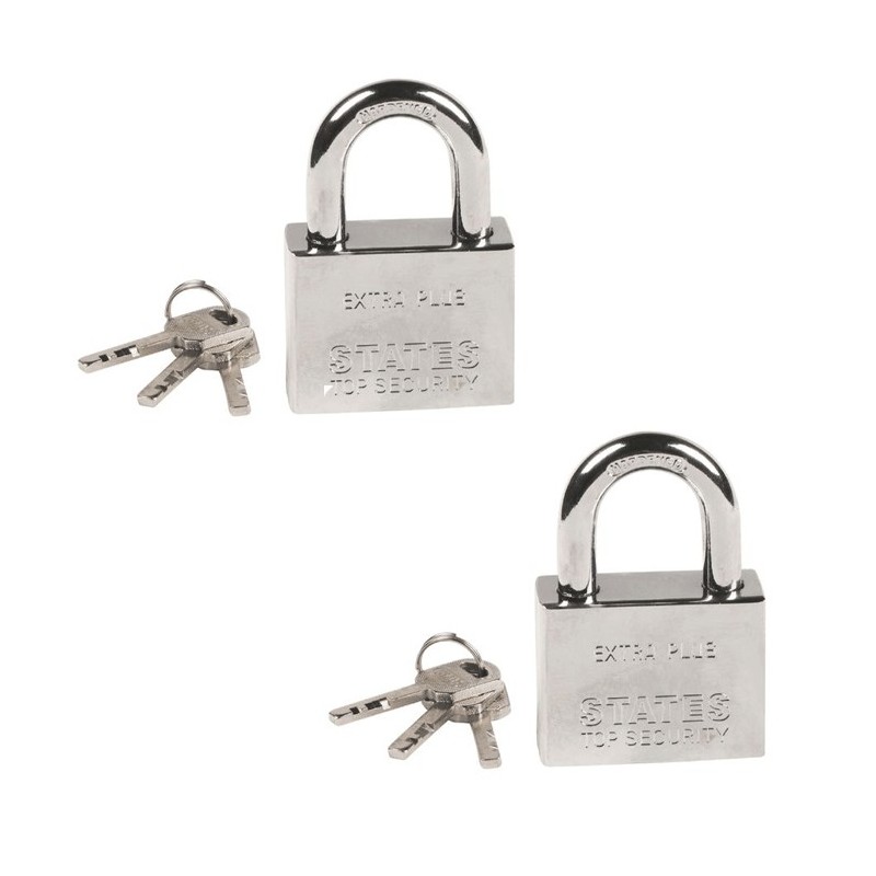 Lucchetto Rettangolare Antiscasso In Acciaio - Con 3 Chiavi, Sicuro E Resistente - Foto 5