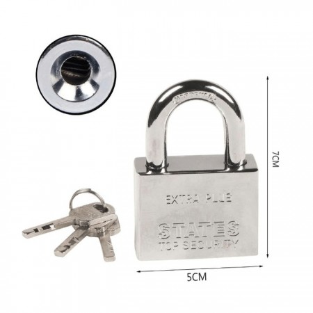 2x Lucchetto arco 3 chiavi Antiscasso Corazzato Catenaccio Acciaio Sicurezza