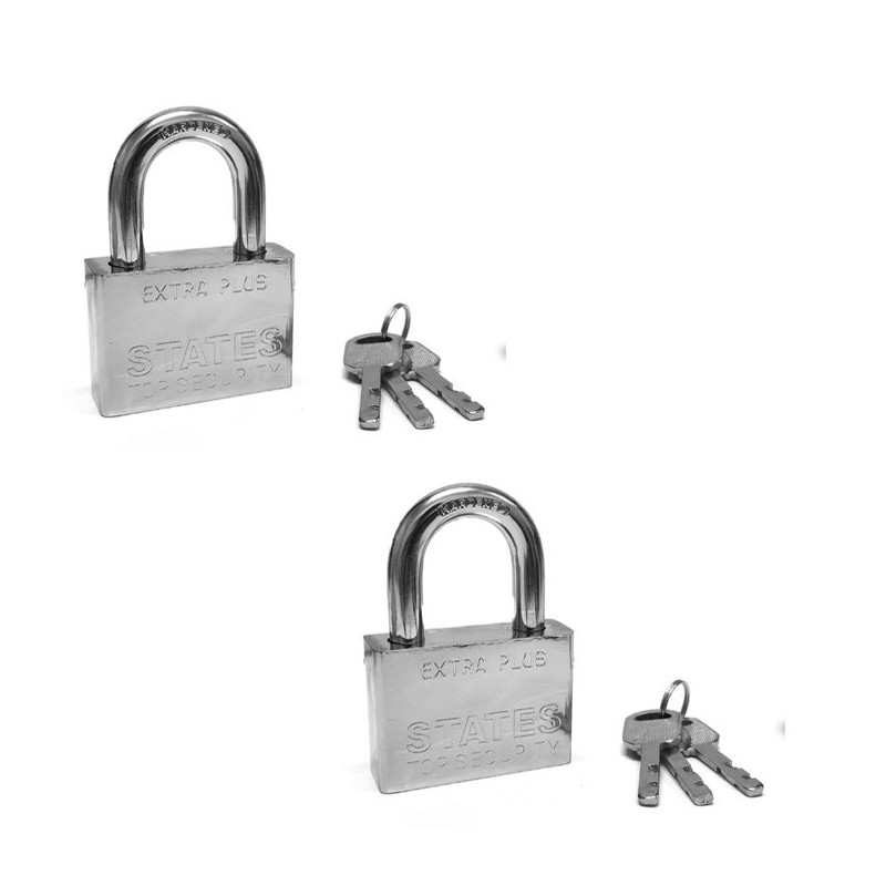 Hongu 2x Lucchetto arco 3 chiavi Antiscasso Corazzato Catenaccio Ac...