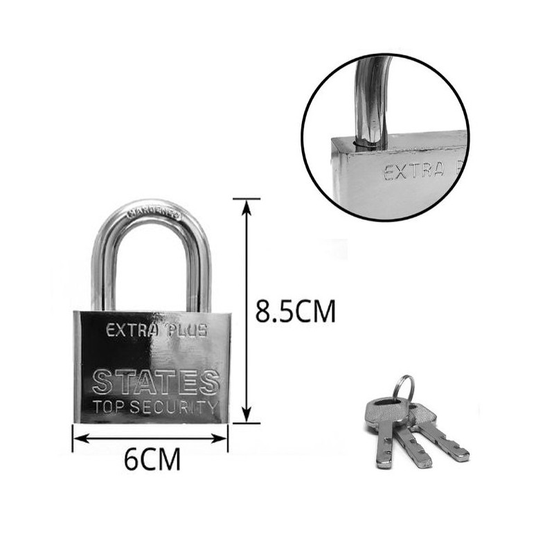 Hongu 2x Lucchetto arco 3 chiavi Antiscasso Corazzato Catenaccio Ac...