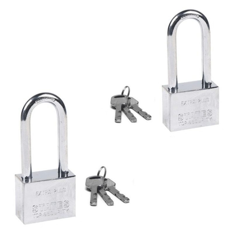 Hongu 2x Lucchetto arco alto chiavi Antiscasso Corazzato Catenaccio...