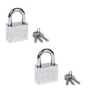 2x Lucchetto arco 3 chiavi Antiscasso Corazzato Catenaccio Acciaio Sicurezza