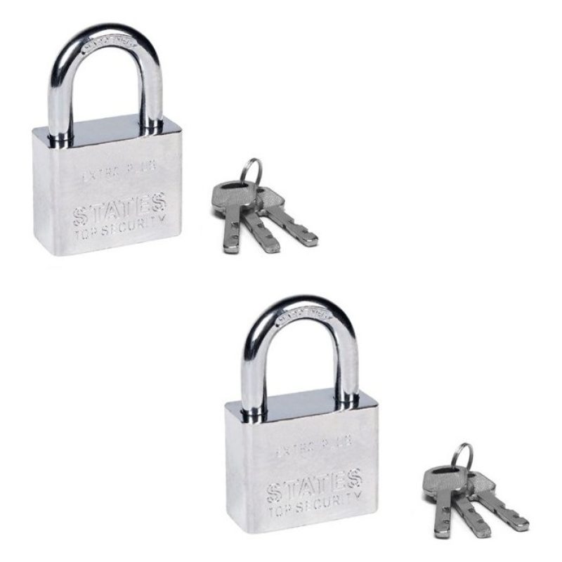 Hongu 2x Lucchetto arco 3 chiavi Antiscasso Corazzato Catenaccio Ac...
