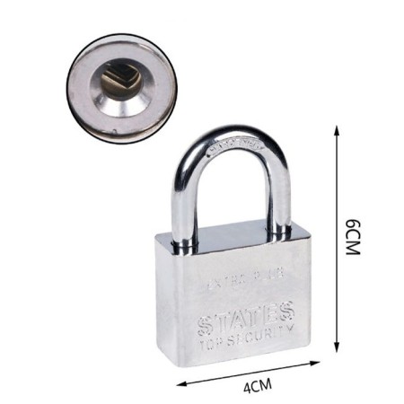 2x Lucchetto arco 3 chiavi Antiscasso Corazzato Catenaccio Acciaio Sicurezza