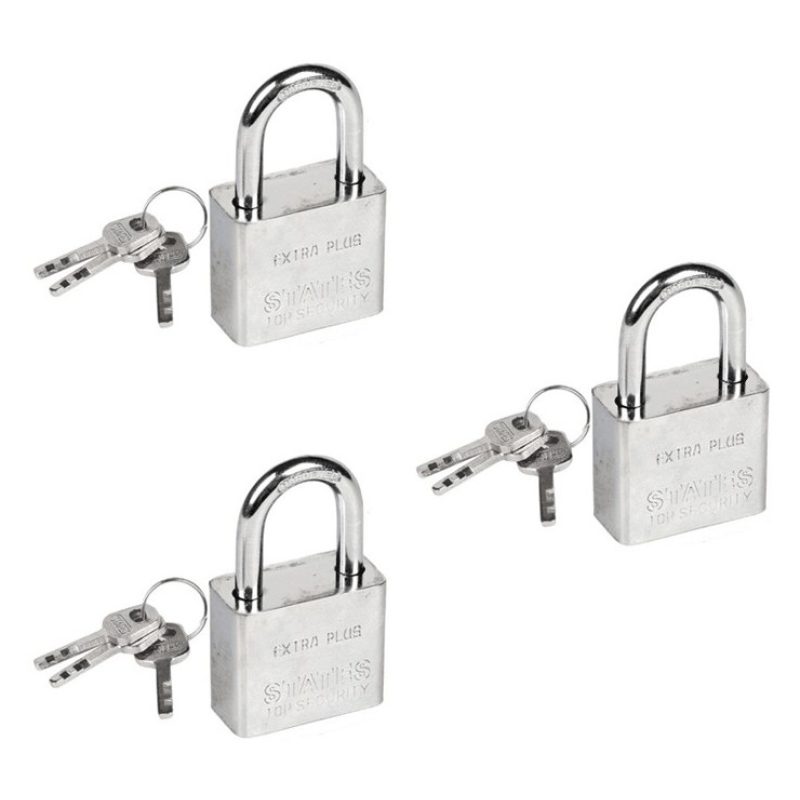 Hongu 3x Lucchetto arco 3 chiavi Antiscasso Corazzato Catenaccio Ac...