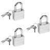 Hongu 3x Lucchetto arco 3 chiavi Antiscasso Corazzato Catenaccio Ac...