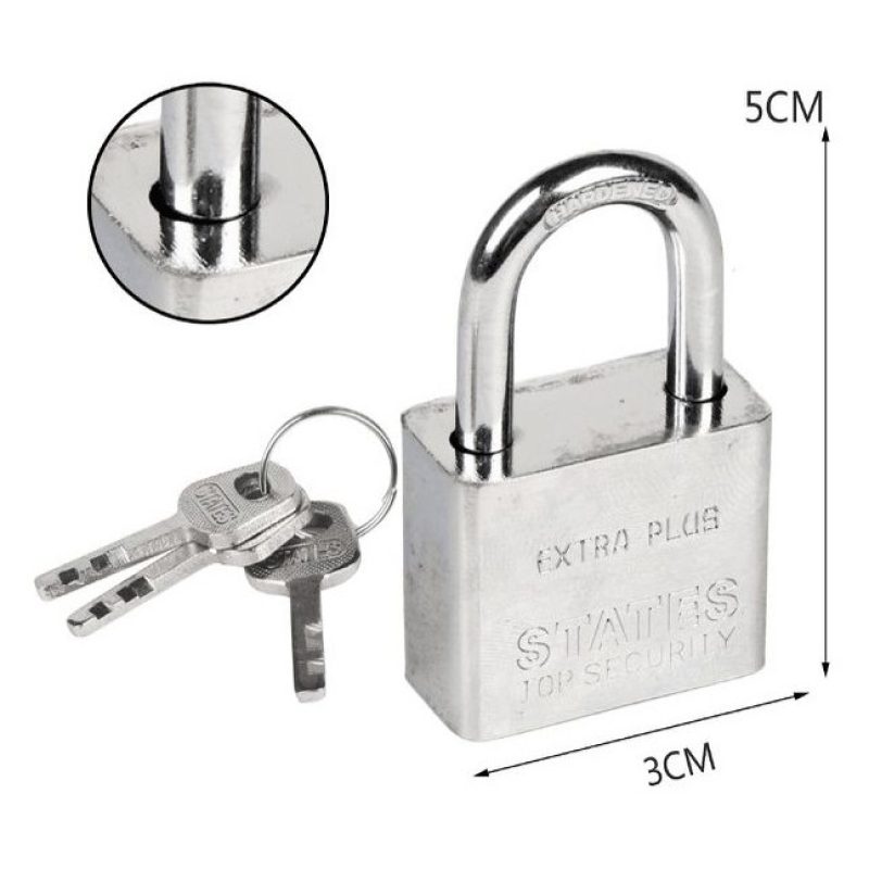 Hongu 3x Lucchetto arco 3 chiavi Antiscasso Corazzato Catenaccio Ac...