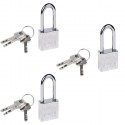 3x Lucchetto arco 3 chiavi Antiscasso Corazzato Catenaccio Acciaio Sicurezza