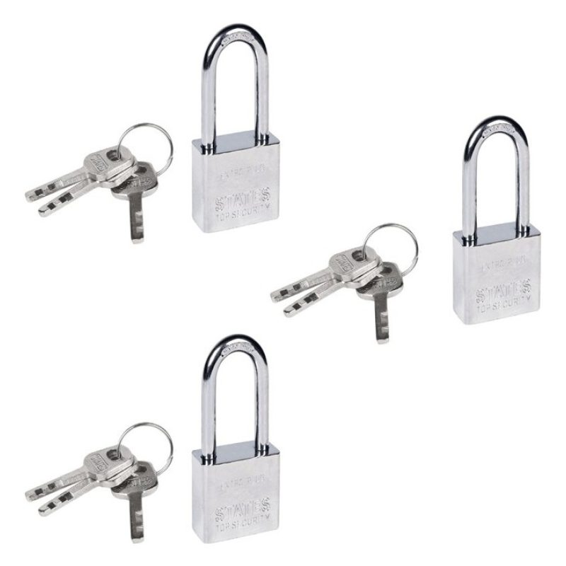 Hongu 3x Lucchetto arco 3 chiavi Antiscasso Corazzato Catenaccio Ac...