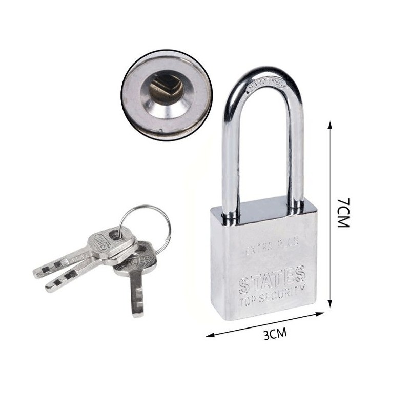Lucchetto Rettangolare Antiscasso In Acciaio - Con 3 Chiavi, Sicuro E Resistente - Foto 11