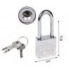 Hongu 3x Lucchetto arco 3 chiavi Antiscasso Corazzato Catenaccio Ac...