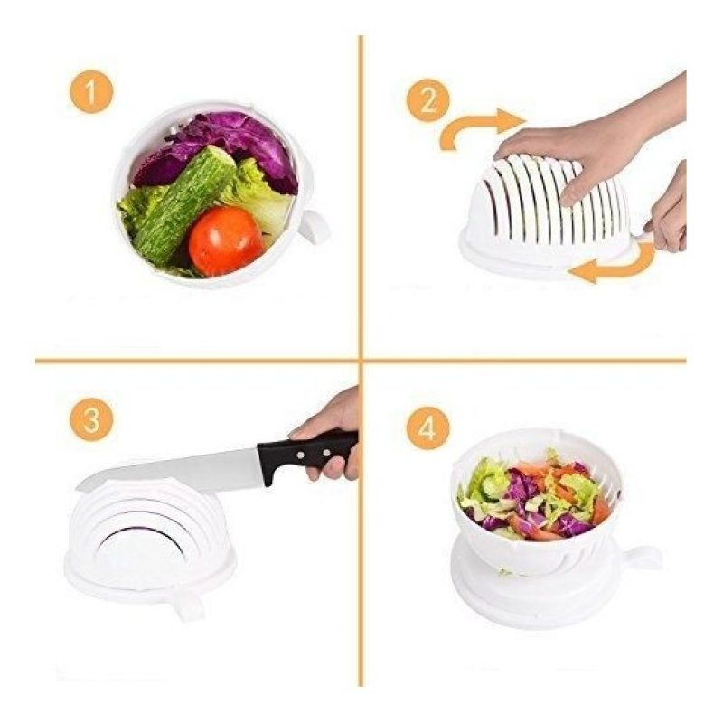 Ciotola taglia insalata frutta verdura slicer veloce pulito semplice scolapasta