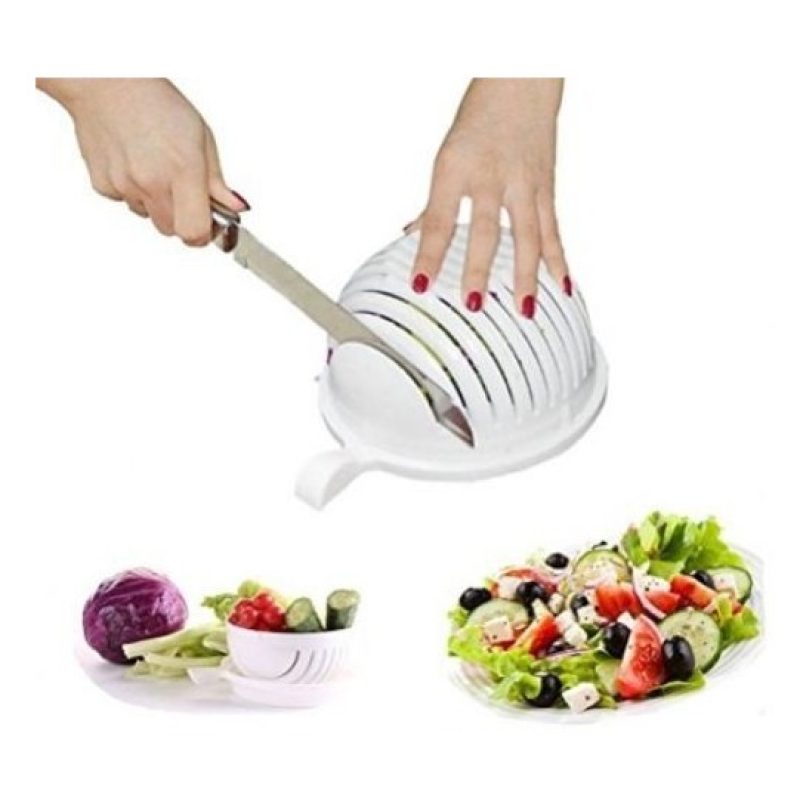 Ciotola taglia insalata frutta verdura slicer veloce pulito semplice scolapasta