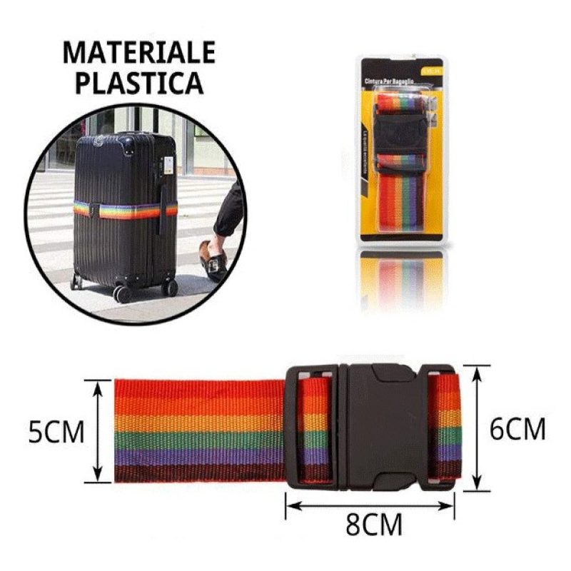 Hongu 3x CINGHIA FASCIA CINTURA CHIUSURA BAGAGLIO VIAGGIO VALIGIA V...