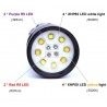 Hongu Torcia led subacquea 25000 lumen manico 100 m immersioni escu...