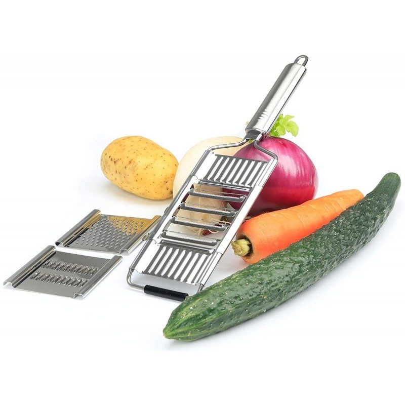 Grattugia manuale acciaio 3 in 1 Formaggio Verdura Lame Affettatric...