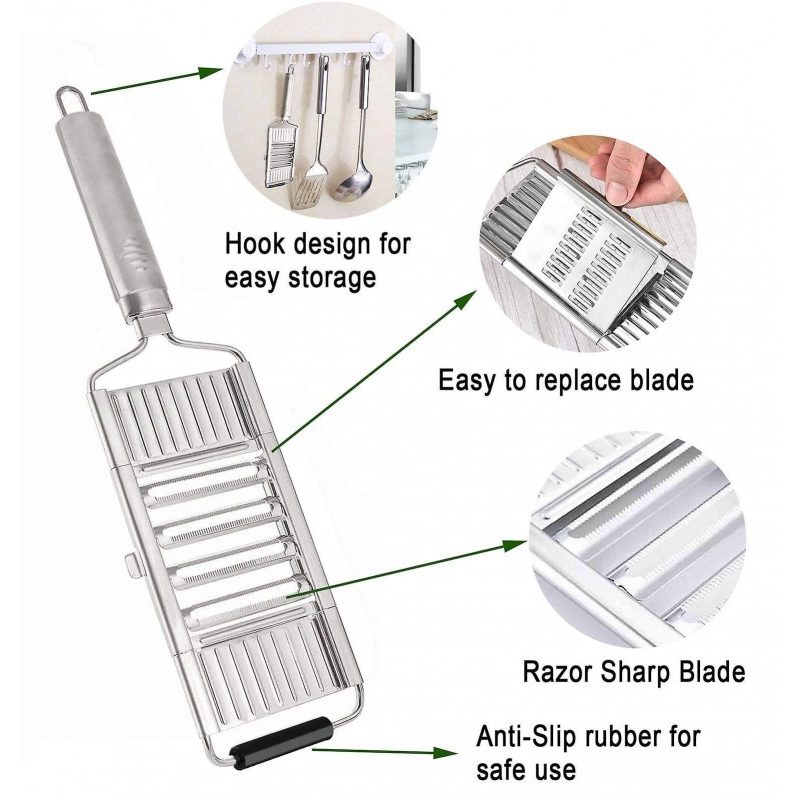 Grattugia manuale acciaio 3 in 1 Formaggio Verdura Lame Affettatric...