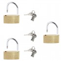 3x lucchetto arco con 3 chiavi sicurezza varie misure lungo catenaccio antifurto