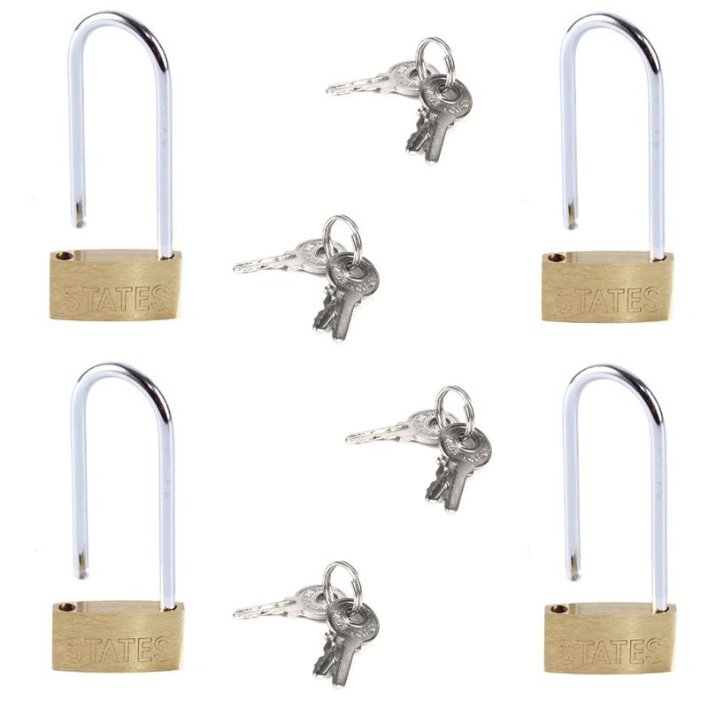4x lucchetto arco con 3 chiavi sicurezza varie misure lungo catenaccio antifurto