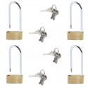 4x lucchetto arco con 3 chiavi sicurezza varie misure lungo catenaccio antifurto
