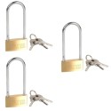 3x lucchetto arco con 3 chiavi sicurezza varie misure lungo catenaccio antifurto