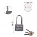 2x Lucchetto arco 3 chiavi Antiscasso Corazzato Catenaccio Acciaio Sicurezza 5cm