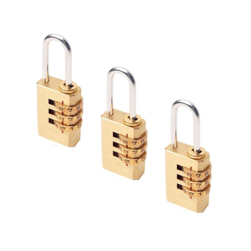 3 Lucchetti a combinazione 3 cifre Bagagli Valigia Trolley Armadietti Sicurezza