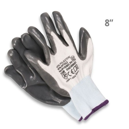 12 PAIA GUANTI DA LAVORO PROFESSIONALI SPALMATI IN NITRILE MISURA 8" CANTIERE