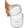 Hongu 3x Posacenere in vetro trasparente con 4 supporti sigarette d...