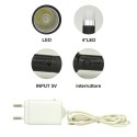 Torcia Potente USB ricaricabile Led Luce Portatile Lampada lavoro Bianca Garage