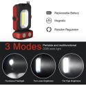 Lampada lavoro LED magnetica ricaricabile portatile officina COB Gancio Torcia