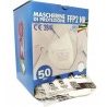FAS 50X MASCHERINE FFP2 ITALIANE CERTIFICATE CE COLORE BIANCO monou...