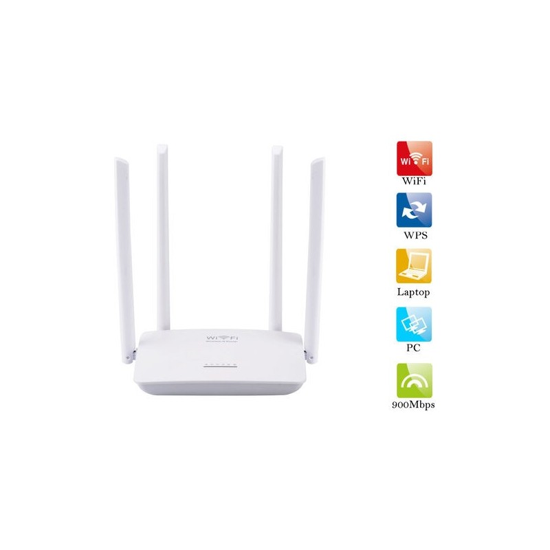 Mini Router WIFI LAN 900Mbps modem 4 Antenne ripetitore segnale Amplificatore