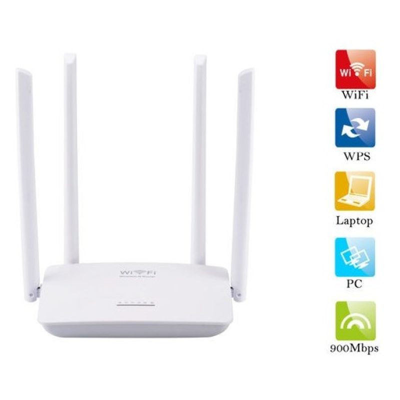 Hongu Mini Router WIFI LAN 900Mbps modem 4 Antenne ripetitore segna...