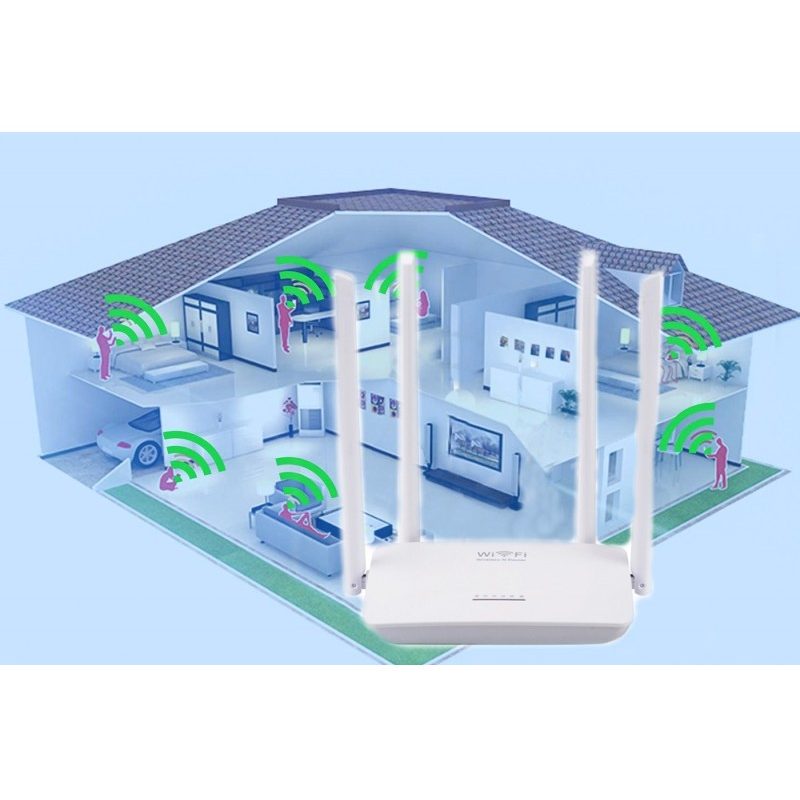 Hongu Mini Router WIFI LAN 900Mbps modem 4 Antenne ripetitore segna...