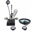 Lente d'ingrandimento Lampada 5 LED da tavolo Pinze Luce Saldatore Terza mano