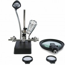 Lente d'ingrandimento Lampada 5 LED da tavolo Pinze Luce Saldatore Terza mano