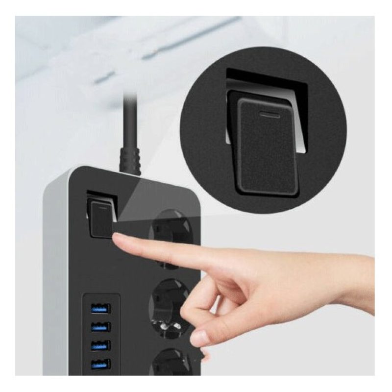 Hongu Ciabatta Multipresa 6 USB Universale Interruttore caricatore ...