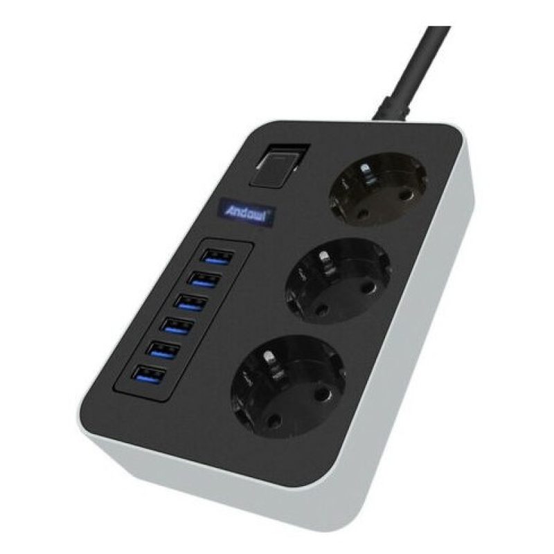 Hongu Ciabatta Multipresa 6 USB Universale Interruttore caricatore ...