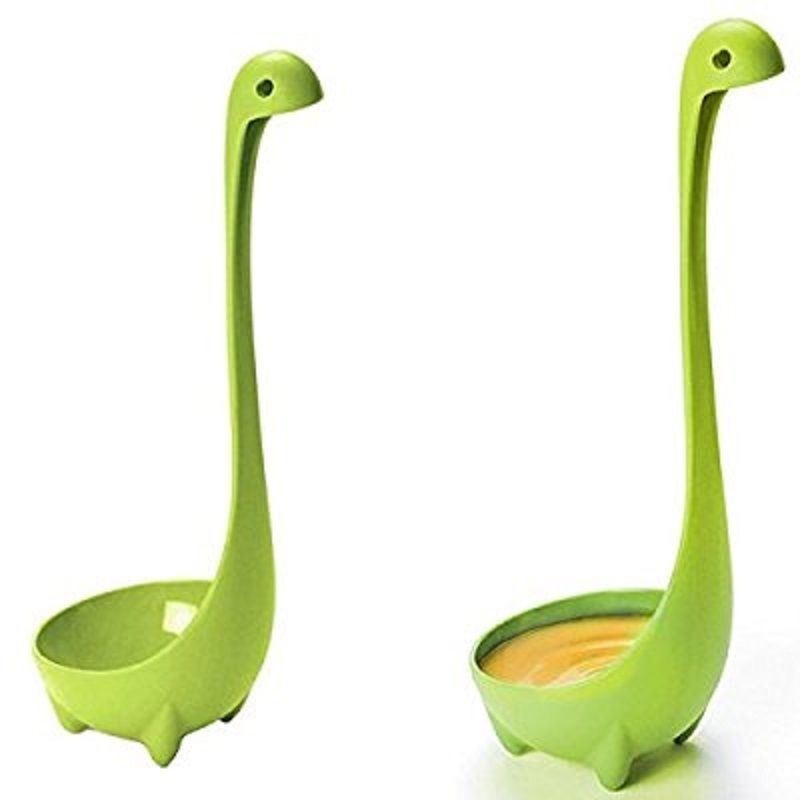 Mestolo in Piedi forma Mostro Nessie Verde con Piedini Cucchiaio Zuppa Minestra