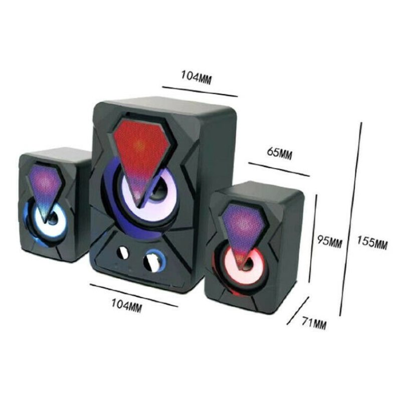 Hongu Casse Audio Speaker RGB Subwoofer Altoparlanti 2.1 Multicolor...
