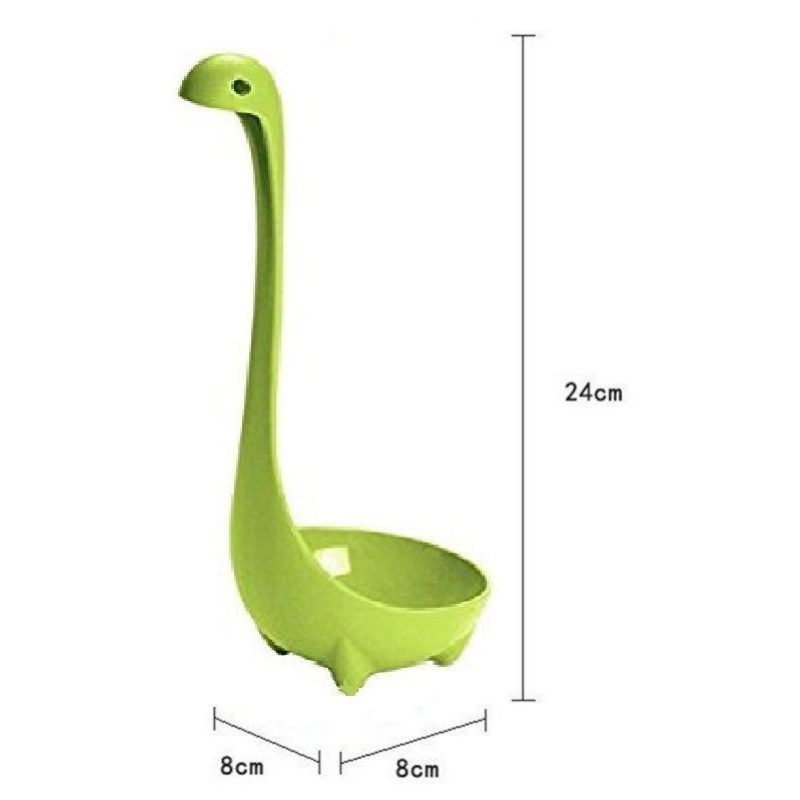 Mestolo in Piedi forma Mostro Nessie Verde con Piedini Cucchiaio Zuppa Minestra
