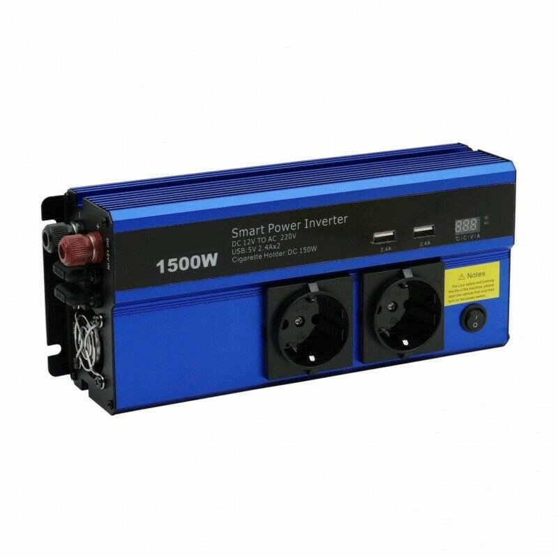 Inverter 1500 Watt 12V 220V trasformatore invertitore auto barca campeggio USB