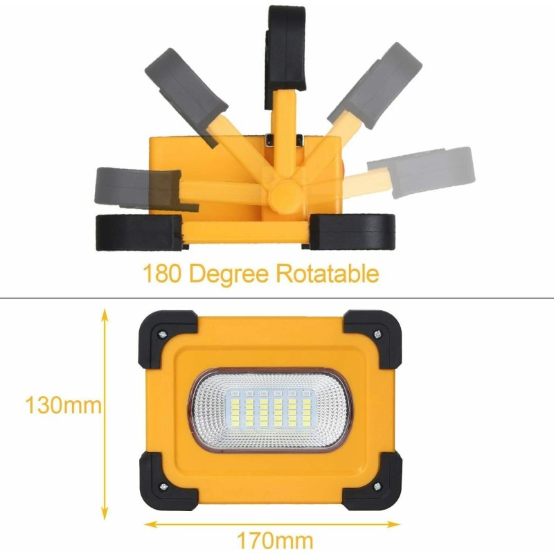 Hongu Faro faretto luce led da lavoro portatile ricaricabile con pa...