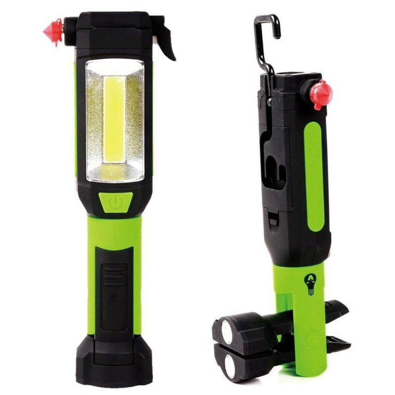 Hongu TORCIA LAMPADA LAVORO LED COB MARTELLO OFFICINA MAGNETICO TAG...