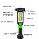 TORCIA LAMPADA LAVORO LED COB MARTELLO OFFICINA MAGNETICO TAGLIERINA CAMPEGGIO