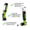 Hongu TORCIA LAMPADA LAVORO LED COB MARTELLO OFFICINA MAGNETICO TAG...
